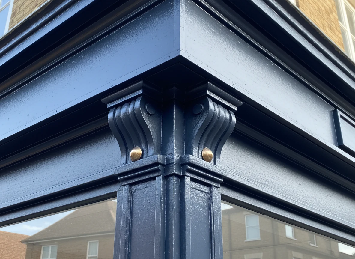 Shop front spraying detail in Ascot by Ascot Decorators